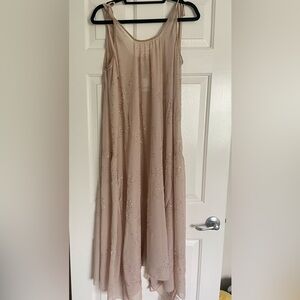 Free People Beige Maxi Dress with Sequin Detail